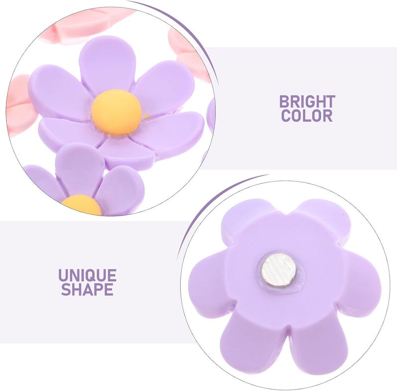14pcs Cute Flower Fridge Magnets Set, 3D Resin Refrigerator Magnetic Stickers, Colorful Decorative Magnets for Kitchen, Office, Locker, Whiteboard Use - Image 3