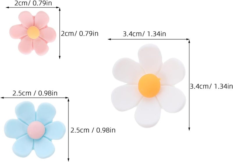 14pcs Cute Flower Fridge Magnets Set, 3D Resin Refrigerator Magnetic Stickers, Colorful Decorative Magnets for Kitchen, Office, Locker, Whiteboard Use - Image 2