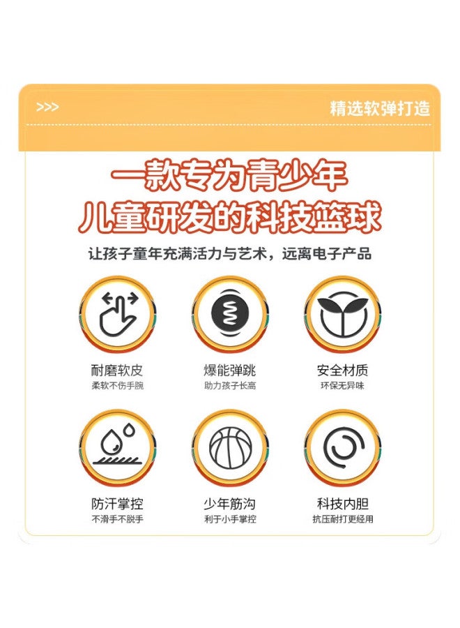 SPALDING Basketball, Size 3, Indoor And Outdoor Use, Wear-Resistant, Non-Slip, For Children, Teenagers, And Students, Rubber Basketball, 85-037Y3 - Image 3