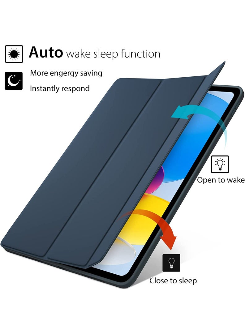 Theodor Case for iPad Air M3 2025/ M2 2024 11-Inch , iPad Air 5/4 (2022/2020 5th/4th Gen 10.9-Inch) with Pencil Holder, Slim Tablet Cover with Soft TPU Back, Auto Wake/Sleep Navy  - Image 4