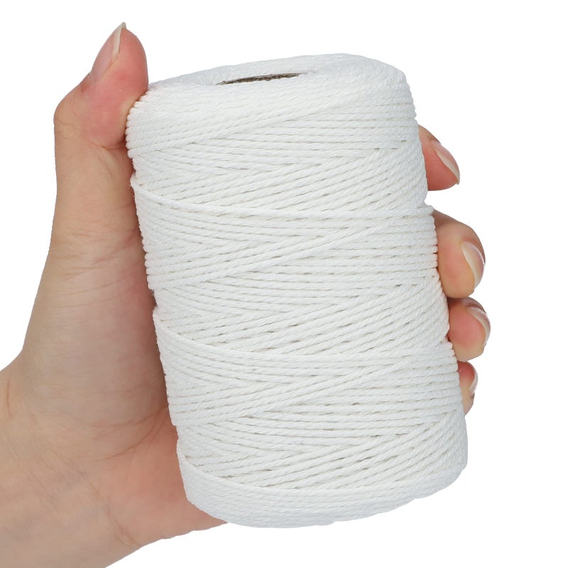 jijAcraft White Cotton String Butchers Cooking String Twine 2mm 656ft for Crafts, Tying Meat, Making Sausage - Image 5