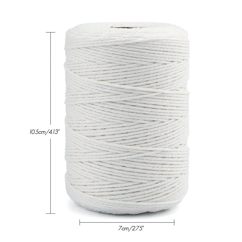jijAcraft White Cotton String Butchers Cooking String Twine 2mm 656ft for Crafts, Tying Meat, Making Sausage - Image 4