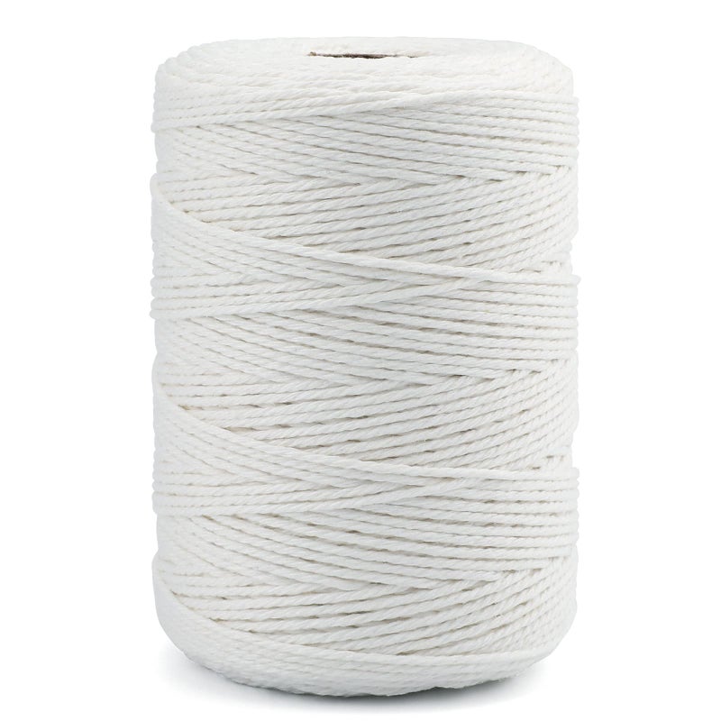 jijAcraft White Cotton String Butchers Cooking String Twine 2mm 656ft for Crafts, Tying Meat, Making Sausage - Image 1
