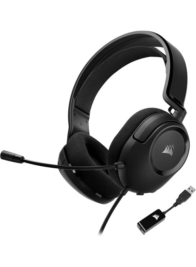 كورسير سماعة الألعاب السلكية متعددة المنصات Corsair HS35 Surround v2 – Dolby 7.1 – ميكروفون مرن متعدد الاتجاهات – اتصال عالمي 3.5mm – PC، Mac، PS5، PS4، Xbox، Nintendo Switch، موبايل – كربون - Image 1