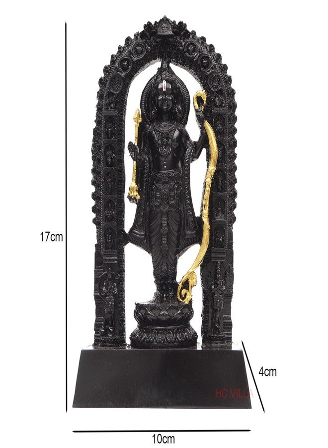 HC VILLA Ram Lalla Murti Ayodhya Mandir Ram Lalla Statue| Resin Shree Ram Idol for Home Temple, Pooja & Mandir Decoration | Black & Golden Housewarming Festive Gift Spiritual Showpiece & Home Dcor - Image 3
