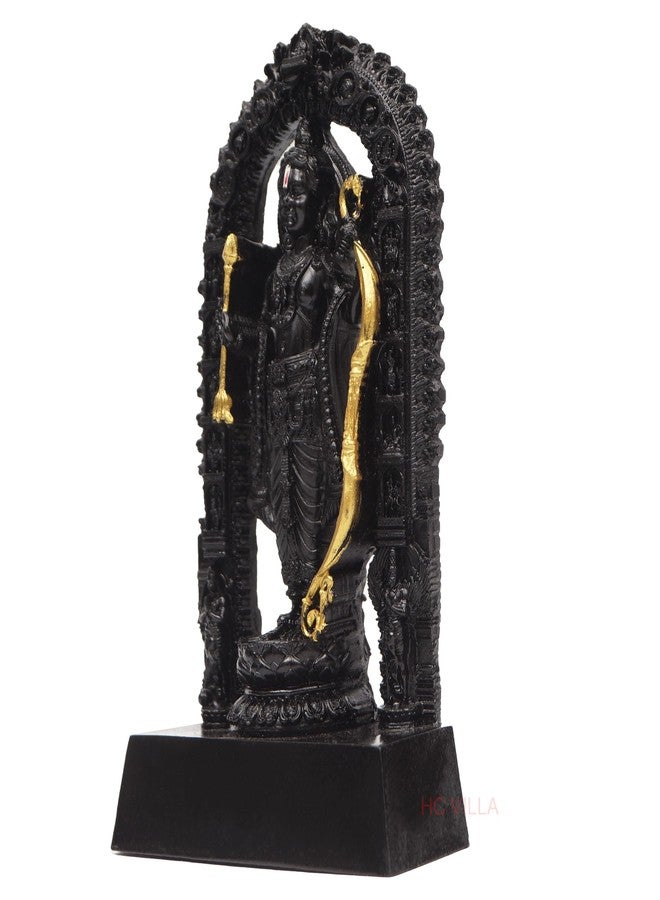 HC VILLA Ram Lalla Murti Ayodhya Mandir Ram Lalla Statue| Resin Shree Ram Idol for Home Temple, Pooja & Mandir Decoration | Black & Golden Housewarming Festive Gift Spiritual Showpiece & Home Dcor - Image 5