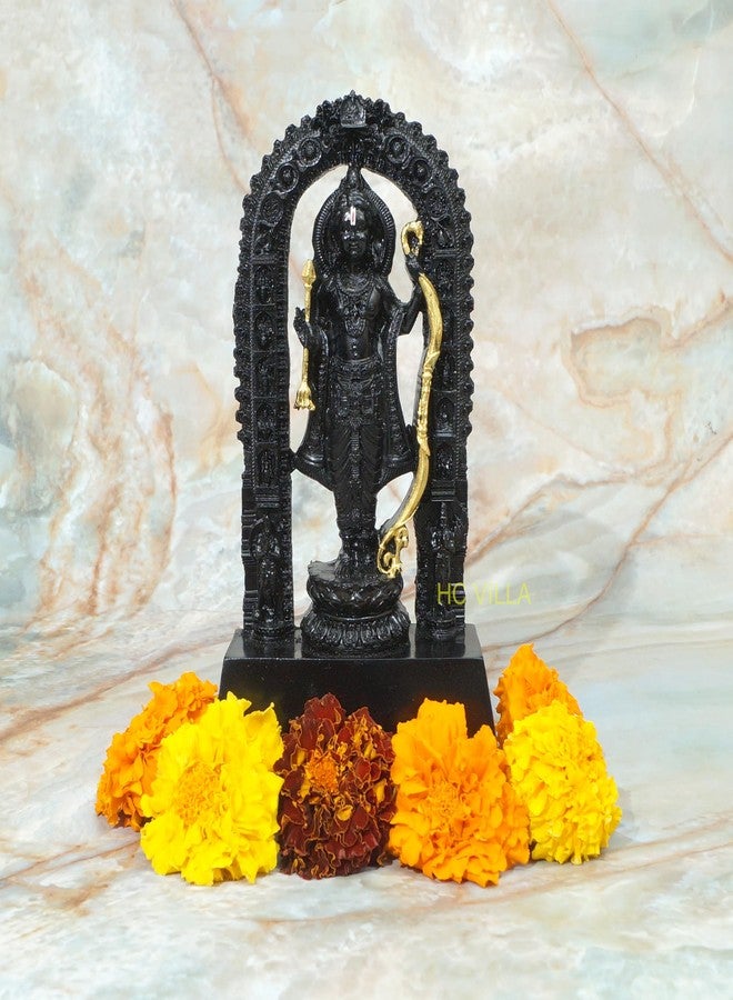 HC VILLA Ram Lalla Murti Ayodhya Mandir Ram Lalla Statue| Resin Shree Ram Idol for Home Temple, Pooja & Mandir Decoration | Black & Golden Housewarming Festive Gift Spiritual Showpiece & Home Dcor - Image 2