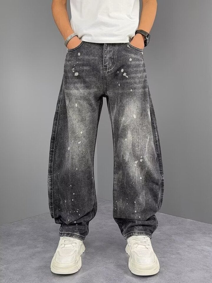 Unisex Classic Denim Jeans Loose Fit Daily Outdoor Wear - Image 3