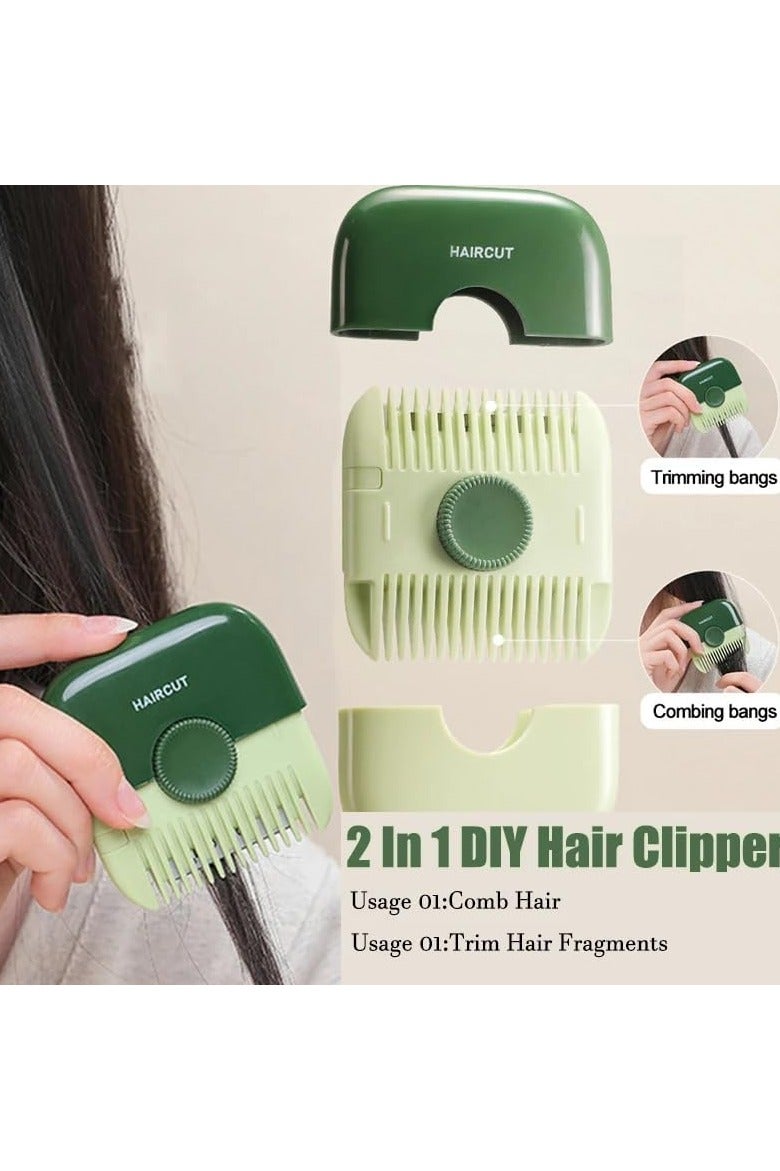 بلان A مشط قص الشعر 2 في 1 – أداة حلاقة وتشذيب مزدوجة الجوانب، صغيرة الحجم ومحمولة للسفر، لتخفيف وتصفيف الشعر للرجال والنساء والأطفال، قابلة للفك والتنظيف، مصنوعة من الفولاذ المقاوم للصدأ (اخضر) - Image 2