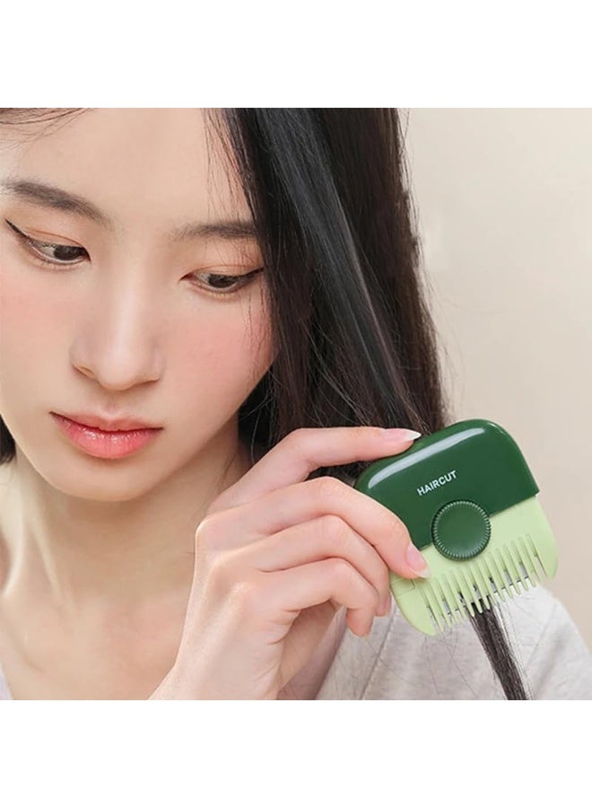 بلان A مشط قص الشعر 2 في 1 – أداة حلاقة وتشذيب مزدوجة الجوانب، صغيرة الحجم ومحمولة للسفر، لتخفيف وتصفيف الشعر للرجال والنساء والأطفال، قابلة للفك والتنظيف، مصنوعة من الفولاذ المقاوم للصدأ (اخضر) - Image 3
