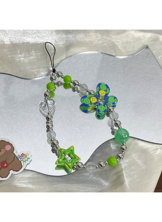 NIBEMINENT Phone Charm/ Chain Strap for Women Girls, Hand Painted Butterfly Cell Phone Case Lanyard Wrist Strap - Image 1