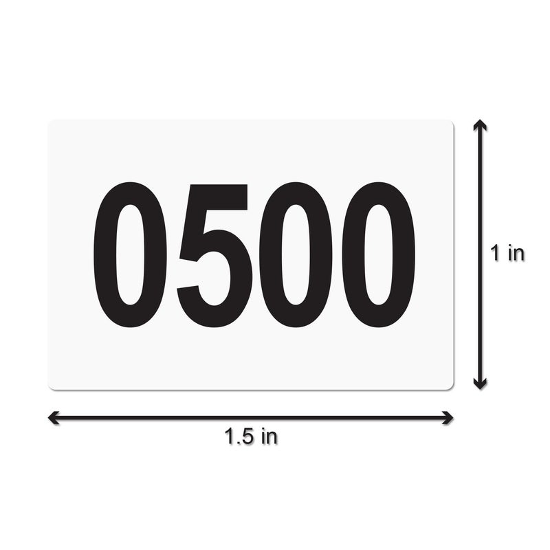 OfficeSmartLabels 0501-1000 Consecutive Number Labels (1 x 1.5 inch, White - 500 Labels) 0501 to1000 Number Sequence Stickers for Inventory, Shipping, Distribution OR Manufacturing - Image 2