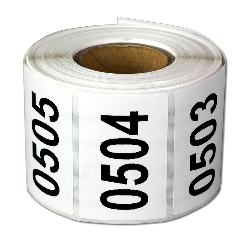 OfficeSmartLabels 0501-1000 Consecutive Number Labels (1 x 1.5 inch, White - 500 Labels) 0501 to1000 Number Sequence Stickers for Inventory, Shipping, Distribution OR Manufacturing - Image 1