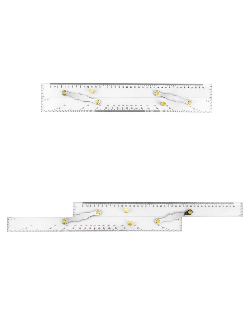 QWORK Marine Parallel Ruler Nautical Charts Parallel Ruler Mapping Points to Pull Parallel Ruler 450MM - Image 2