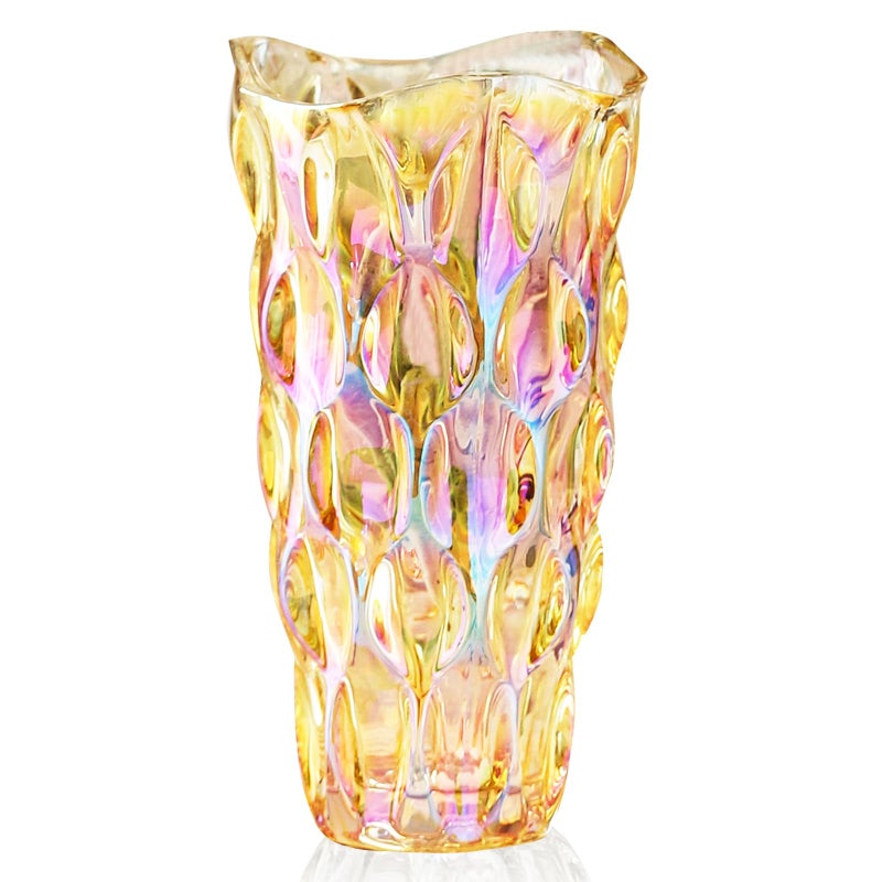 CEMABT 95inch 34 lb Glass Vases for Flowers Unbreakable Thickened Morden vase for Tables CenterpiecesColorfulVintage and Clear Rose Large Flower vases for Bouquet Unique GiftsGold