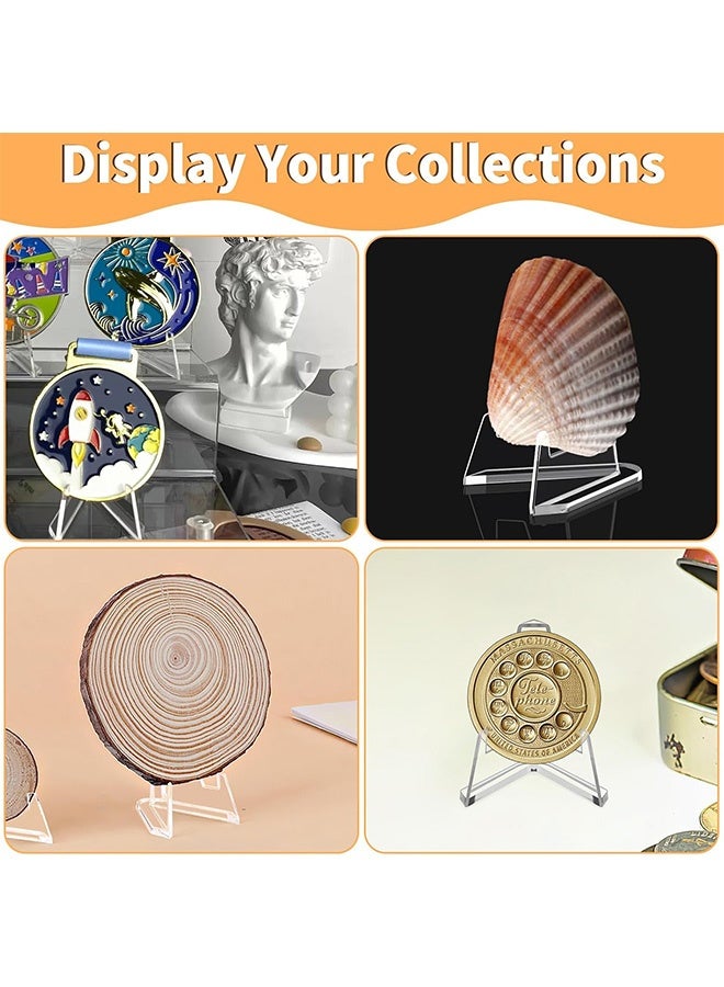 MXN 20 Pcs Acrylic Card Display Stands, Mini Clear Picture Holder Stands, for Displaying Small Artworks Coins Pocket Watches Challenge Medals (2.2inch)  - Image 4