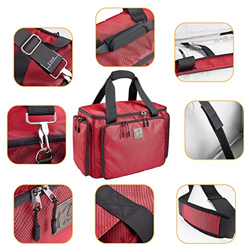BatlFrist Rolling Sewing Machine Bag with Universal wheels,Sewing Machine Carrying Case with YKK zipers, Compatible most Standard Brother, Singer, Bernina, Sewing Machines.For Women (Red#2) - Image 4