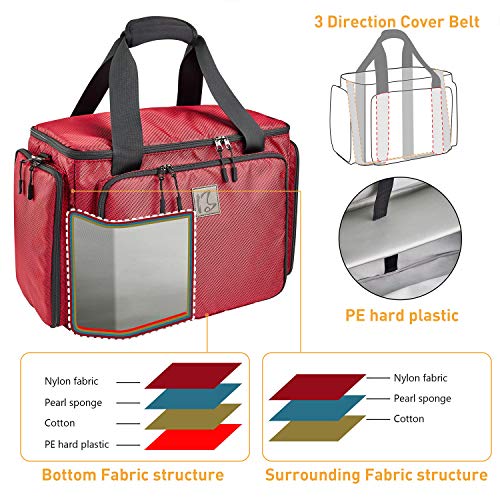 BatlFrist Rolling Sewing Machine Bag with Universal wheels,Sewing Machine Carrying Case with YKK zipers, Compatible most Standard Brother, Singer, Bernina, Sewing Machines.For Women (Red#2) - Image 3