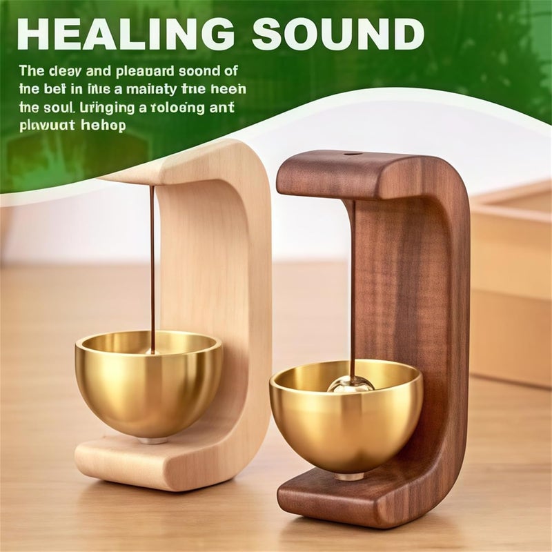 BIBIFACTORY 2025 New Magnetic Wooden Doorbell for All Materials, Suction Door Type Solid Wood Wind Chime, Door Wind Chime, for Restaurants Home Barn C Shape - Image 3