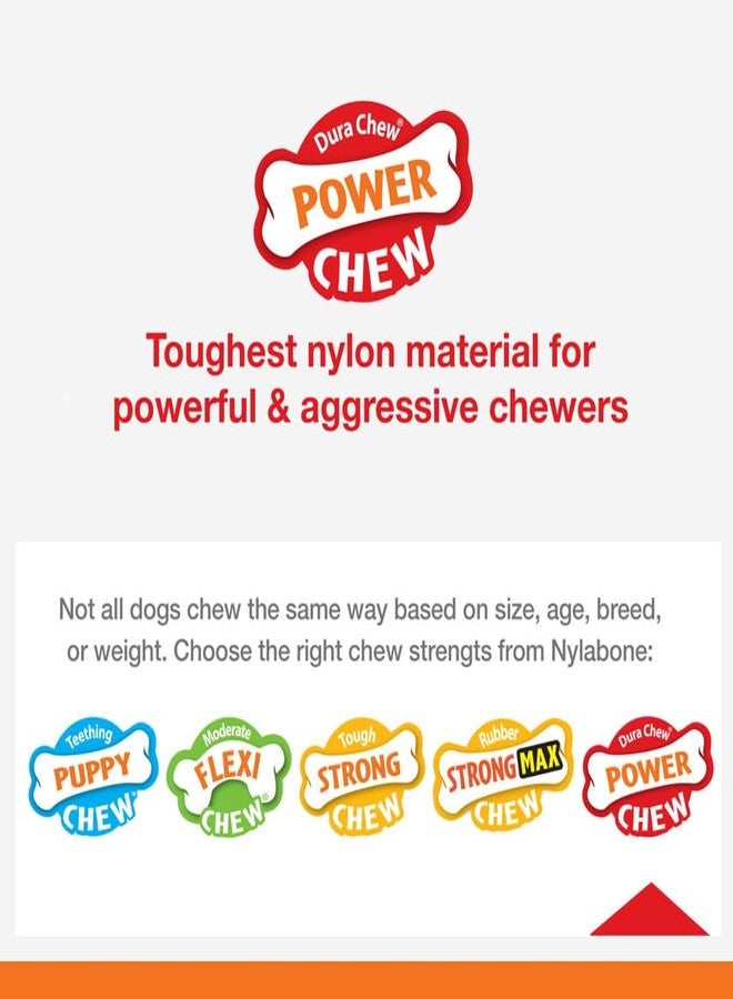 Nylabone Power Chew Dental Dinosaur - Dental Dog Toy for Aggressive Chewers - Large Dog Chew Toys for Teeth Cleaning - Durable Dog Toy for Large Breeds - Chicken Flavor, Large, Up to 50 Ibs. (1 Count) - Image 3