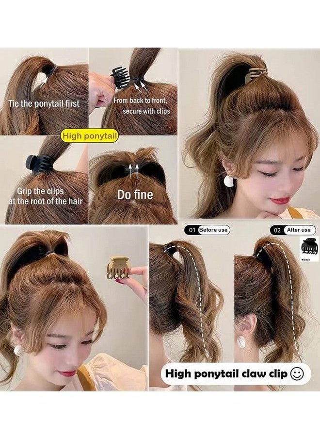 Fameza Hair Clips Medium Size Claw Hair Clips For Women Thin Hair No Slip Matte Hair Clips For Thick Hair Double Row Jaw Clip (6 Pcs)  - Image 3
