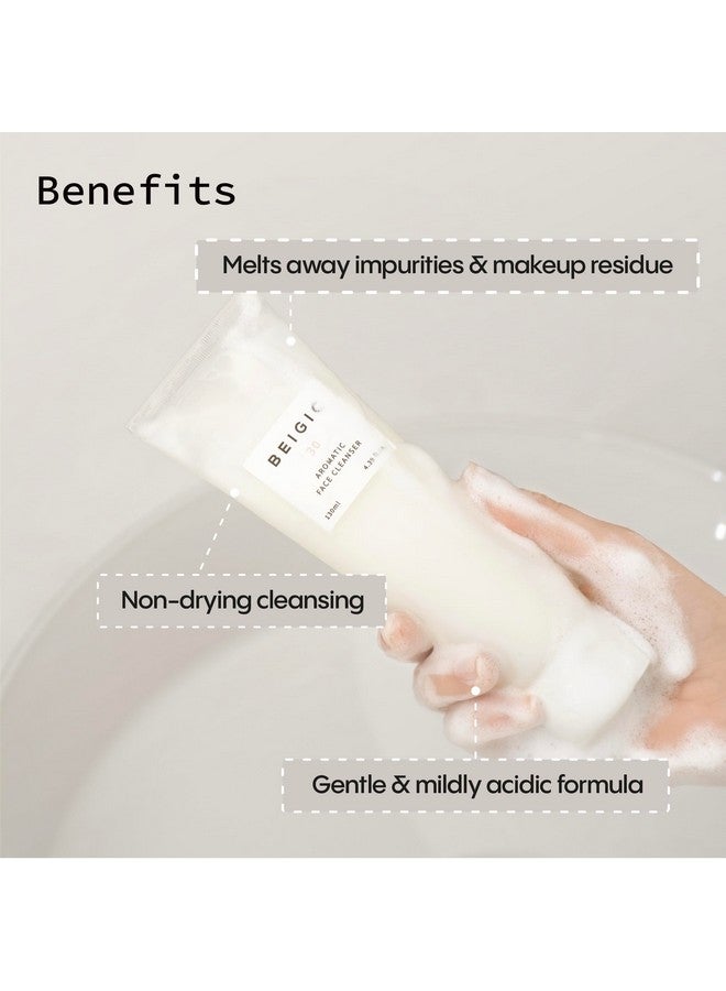 Beigic Aromatic Face Cleanser Korean Face Wash For Women & Men W/Green Coffee Bean Hyaluronic Acids & Micellar Water Hypoallergenic Vegan Facial Cleanser Low Ph Gentle Cleanser (4.39 Fl Oz) - Image 2