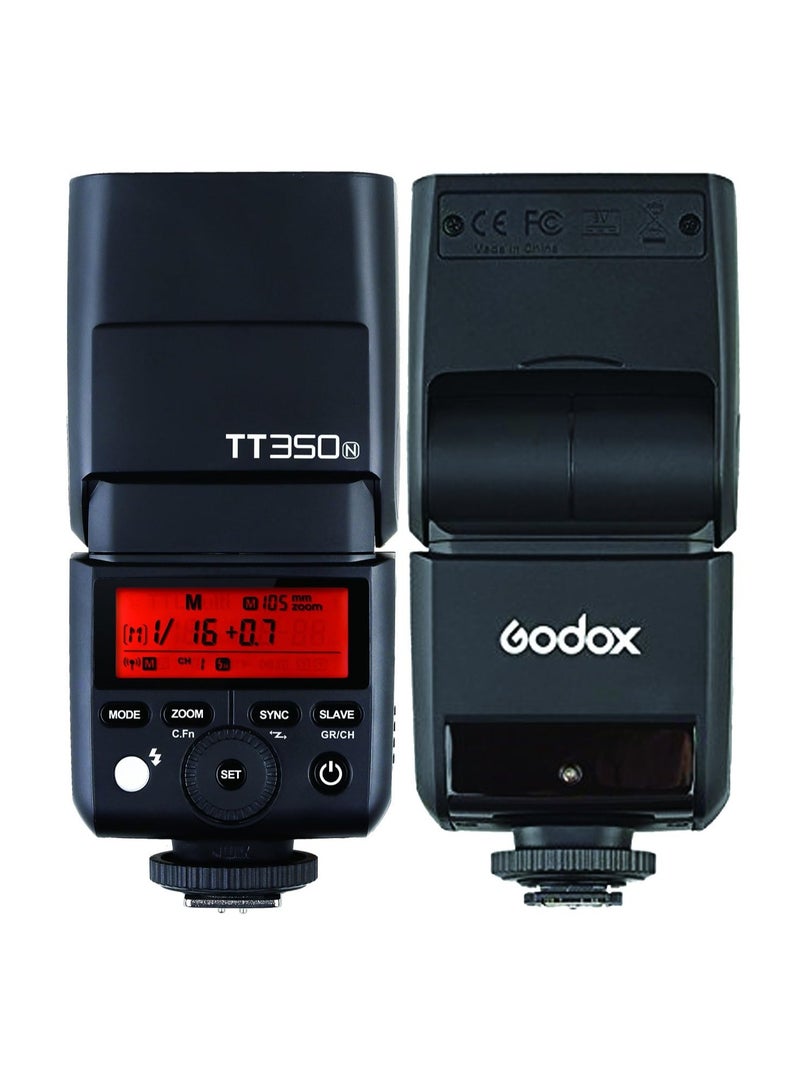 Godox TT350N Speedlite Camera Flash for Nikon 2.4G Wireless X System 1/8000s TTL HSS Mini 2500mAh Lithium Battery 0.1~2.2s Recycle Time Gehörena D800 D700 D7100 D7000 D5200 - Image 2