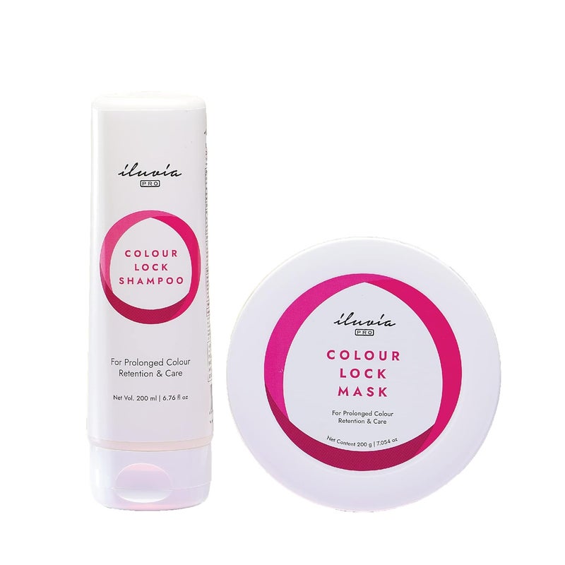 iluvia Colour Lock Combo for Colour Protection Boost Also Suitable for Colour Treated Hair 200mL Sulfate Free Phthalate Free Paraben Free - Image 1