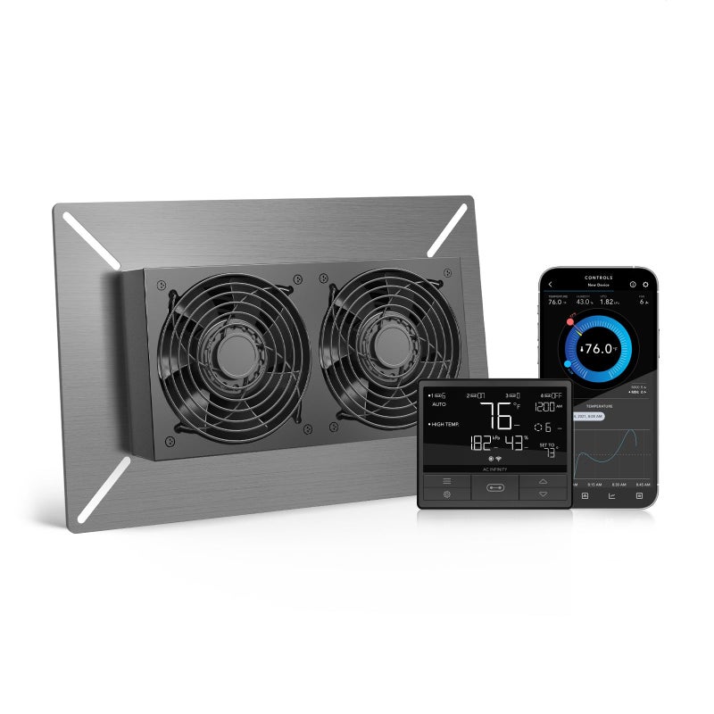 AC Infinity AIRTITAN T7, Ventilation Exhaust Fan 12" with WiFi Temperature Humidity Controller, EC Motor for Crawl Spaces, Basements, and Garages - Image 1