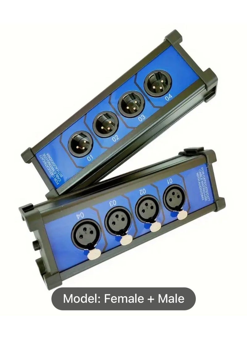 Generic - Channel Sub Snake Box over Ethercon Cable Multi Extender for Stage Lighting and Recording Studio- XLR/AES/DMX Channel Over Shielded Cat5/Cat5E/Cat6/Cat7 Ethernet Cable XLR Cable (1 Male+1 Female） - Image 1