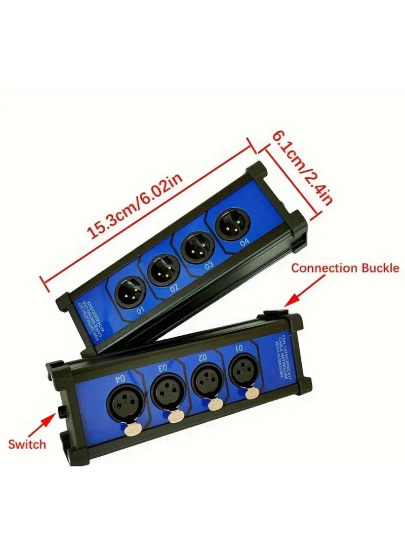 Generic - Channel Sub Snake Box over Ethercon Cable Multi Extender for Stage Lighting and Recording Studio- XLR/AES/DMX Channel Over Shielded Cat5/Cat5E/Cat6/Cat7 Ethernet Cable XLR Cable (1 Male+1 Female） - Image 1