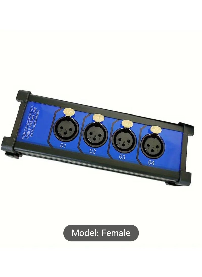 Generic - Channel Sub Snake Box over Ethercon Cable Multi Extender for Stage Lighting and Recording Studio- XLR/AES/DMX Channel Over Shielded Cat5/Cat5E/Cat6/Cat7 Ethernet Cable XLR Cable (1 Male+1 Female） - Image 1