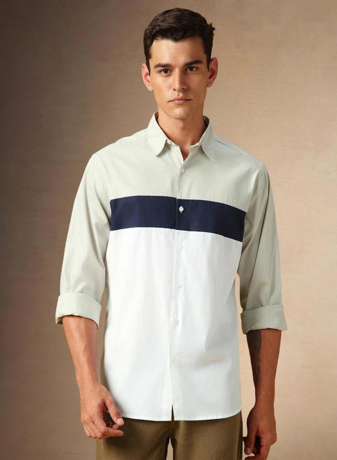 دينيس لينغو قميص كاجوال بأزرار مخطط متعدد الألوان من دينيس لينجو - Image 1