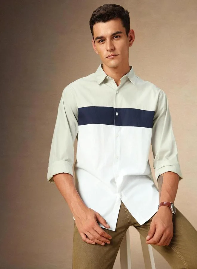 Dennis Lingo Dennis Lingo Striped Multicolor Button Down Collar Casual Shirt