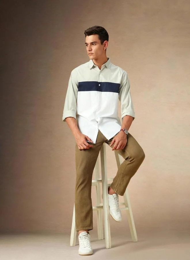 Dennis Lingo Dennis Lingo Striped Multicolor Button Down Collar Casual Shirt