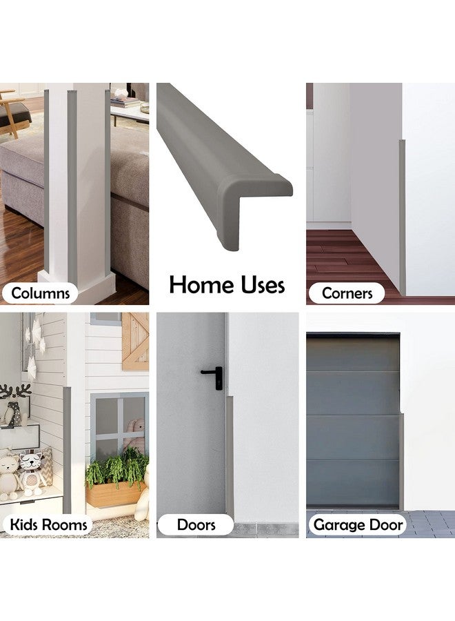 Rubber Bond Wall Corner Guard Edge Protector, 1x1x36 inch Baby Proofing Corner Guards | Self-Adhesive Furniture Edge Strips for Home & Office (5 Pack, Gray) - Image 4