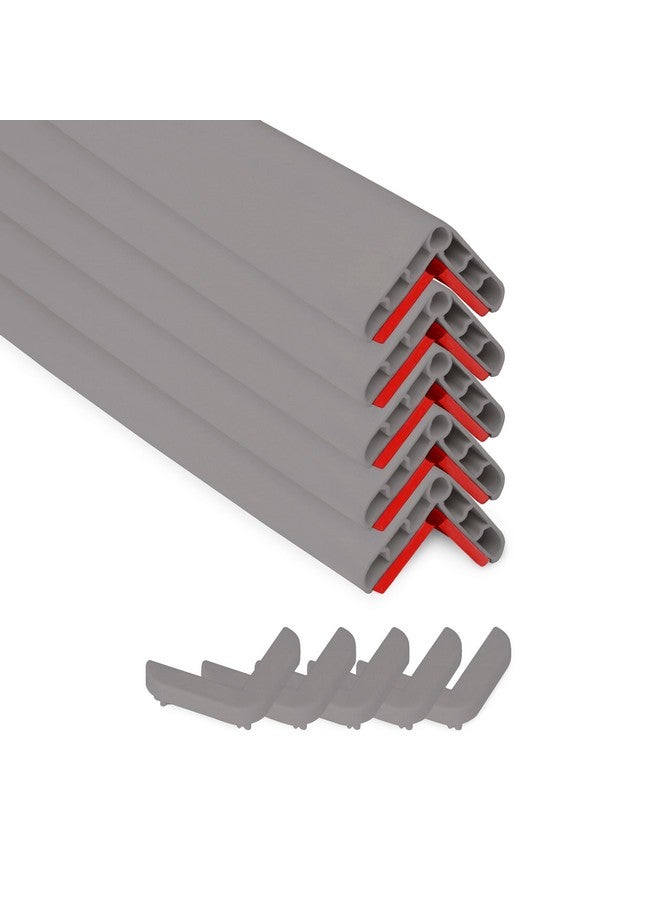 Rubber Bond Wall Corner Guard Edge Protector, 1x1x36 inch Baby Proofing Corner Guards | Self-Adhesive Furniture Edge Strips for Home & Office (5 Pack, Gray) - Image 1