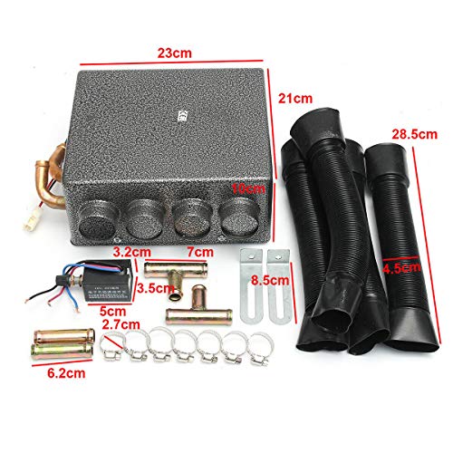 XuSha 8000 BTU 4 Ports 12 Volt Universal Car Truck Fan Heater Air Heater Diesel Portable Parking Heater Low Profile Universal Auxiliary Cab Heater - Image 2