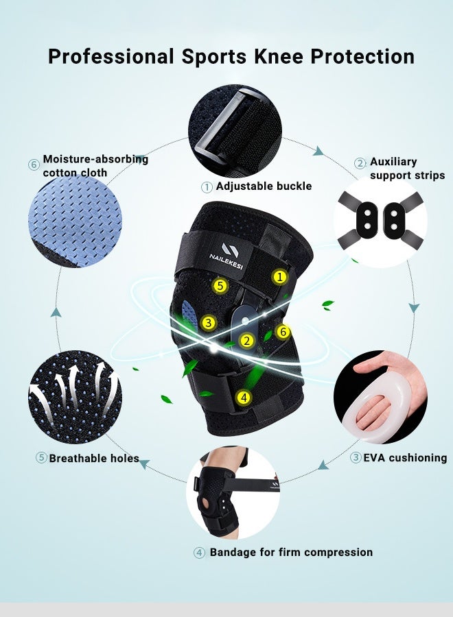 Super ZYouth Knee Support, Knee Brace for Knee Pain Relief, Adjustable Knee Pad with Side Stabilizers & Patella Gel Pads, Knee Wrap for ACL, MCL, Meniscus Tear, Arthritis, Injury Recovery, Black, 1PCS - Image 3