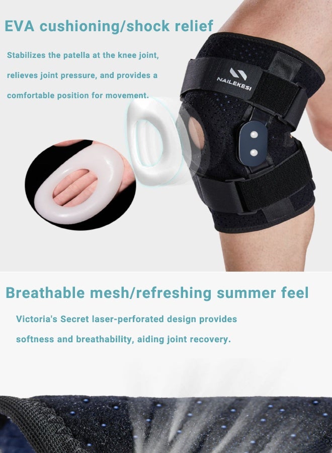 Super ZYouth Knee Support, Knee Brace for Knee Pain Relief, Adjustable Knee Pad with Side Stabilizers & Patella Gel Pads, Knee Wrap for ACL, MCL, Meniscus Tear, Arthritis, Injury Recovery, Black, 1PCS - Image 5