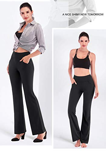 IUGA Women's Bootcut Yoga Pants with Pockets for High Waist, 4 Pockets, Black, S - Image 5