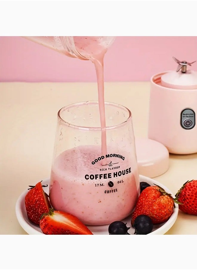 Zeemey - Portable Juicer Blender, USB Rechargeable Personal Juice to Go Fruit Juicer Cup Mini Blender for Shakes and Smoothies,Multifunctional Mini Fruit and Vegetable Blender for Home and Office Use (White) - Image 1