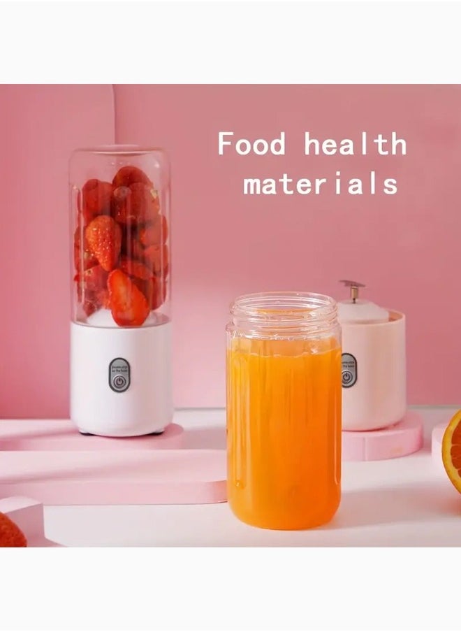 Zeemey - Portable Juicer Blender, USB Rechargeable Personal Juice to Go Fruit Juicer Cup Mini Blender for Shakes and Smoothies,Multifunctional Mini Fruit and Vegetable Blender for Home and Office Use (White) - Image 1