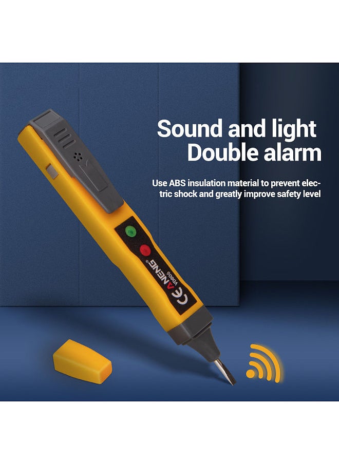 VD806 Electric Voltage Tester Multifunctional Non-contact Pen Tester AC/DC Voltage Detector Electric Continuity Battery Test Pencil with Sound Light Alarm