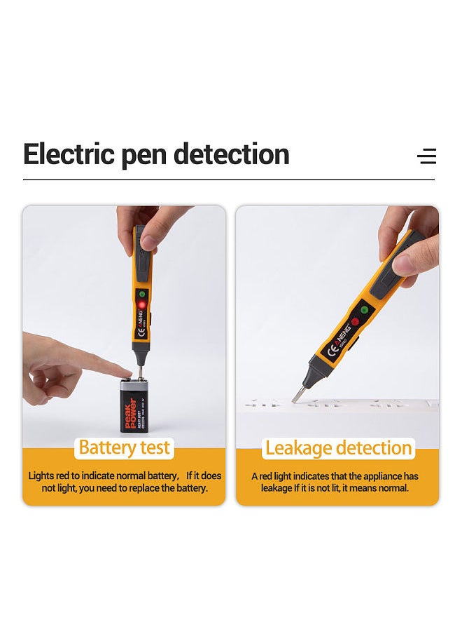 VD806 Electric Voltage Tester Multifunctional Non-contact Pen Tester AC/DC Voltage Detector Electric Continuity Battery Test Pencil with Sound Light Alarm