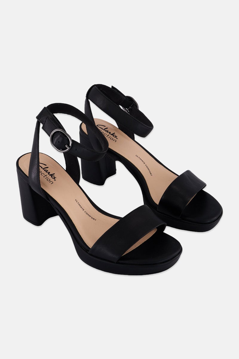 clarks Women Ambrylyn Bay Adjustable Buckle Closure Sandals, Black - Image 1