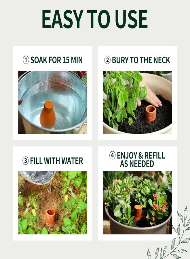 Soilagua 16 oz Ollas Self Watering Terracotta Pots, Olla Plant Watering Globes, Self Watering Planter Insert for Outdoor & Indoor Plants, Vacation Watering Devices Spikes Waterer System, 2 Pack - Image 5