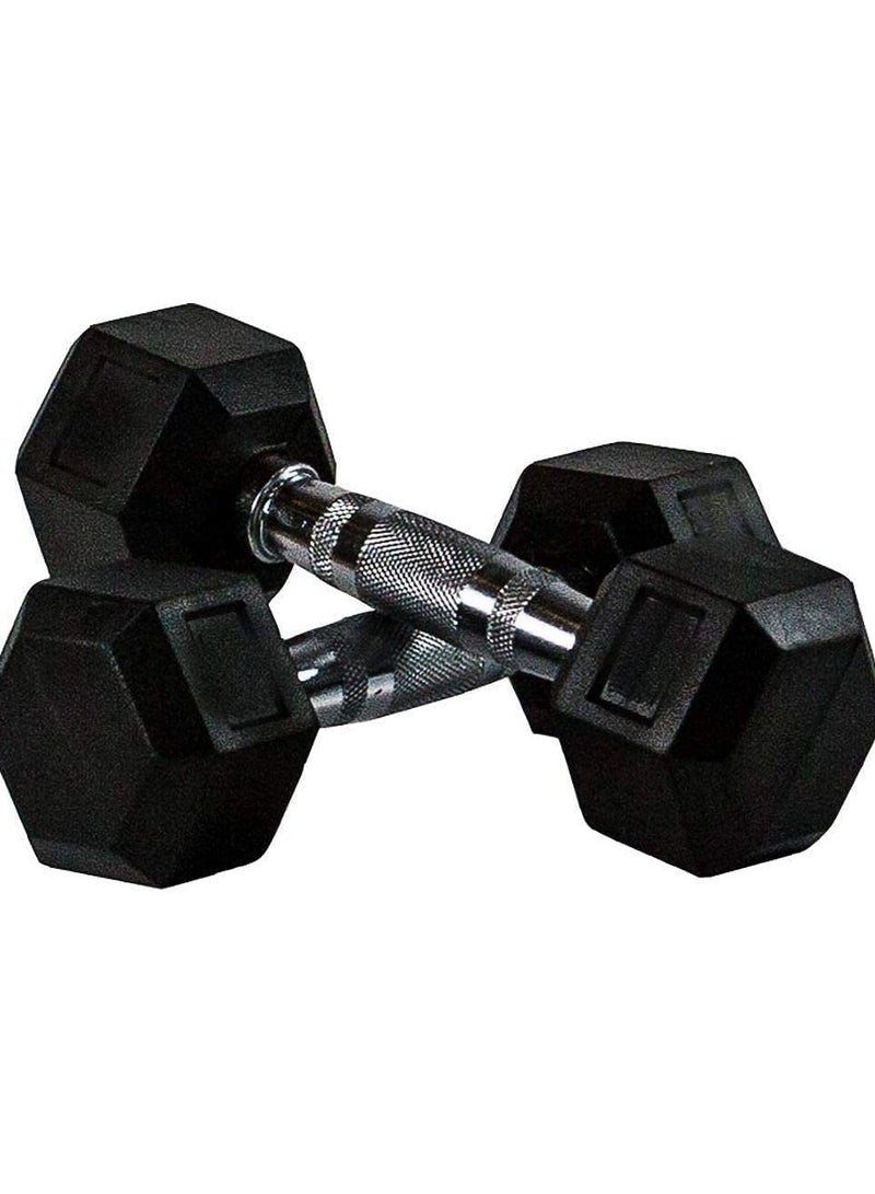 ULTIMAX Rubber Encased Dumbbell Set Hex Solid Iron Dumbbells - 8KG x 2 - Image 1