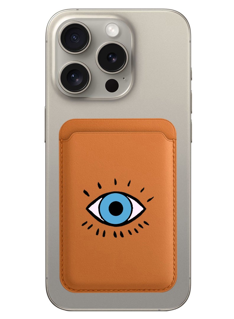 Theodor Magnetic Wallet, Compatible with MagSafe Wallet, for iPhone Wallet, for iPhone 16/15/14/13/12 Series, Not for iPhone 13/12 mini, 3 Card Holder, Vegan Leather, Brown - Eye B - Image 1