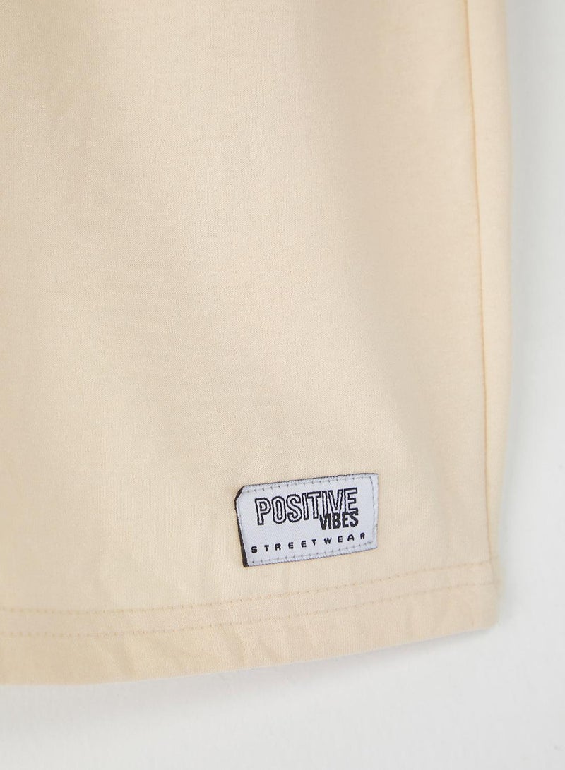 Trendyol Man Stone Regular/Normal Cut Cotton Shorts with Label Applique - Image 5